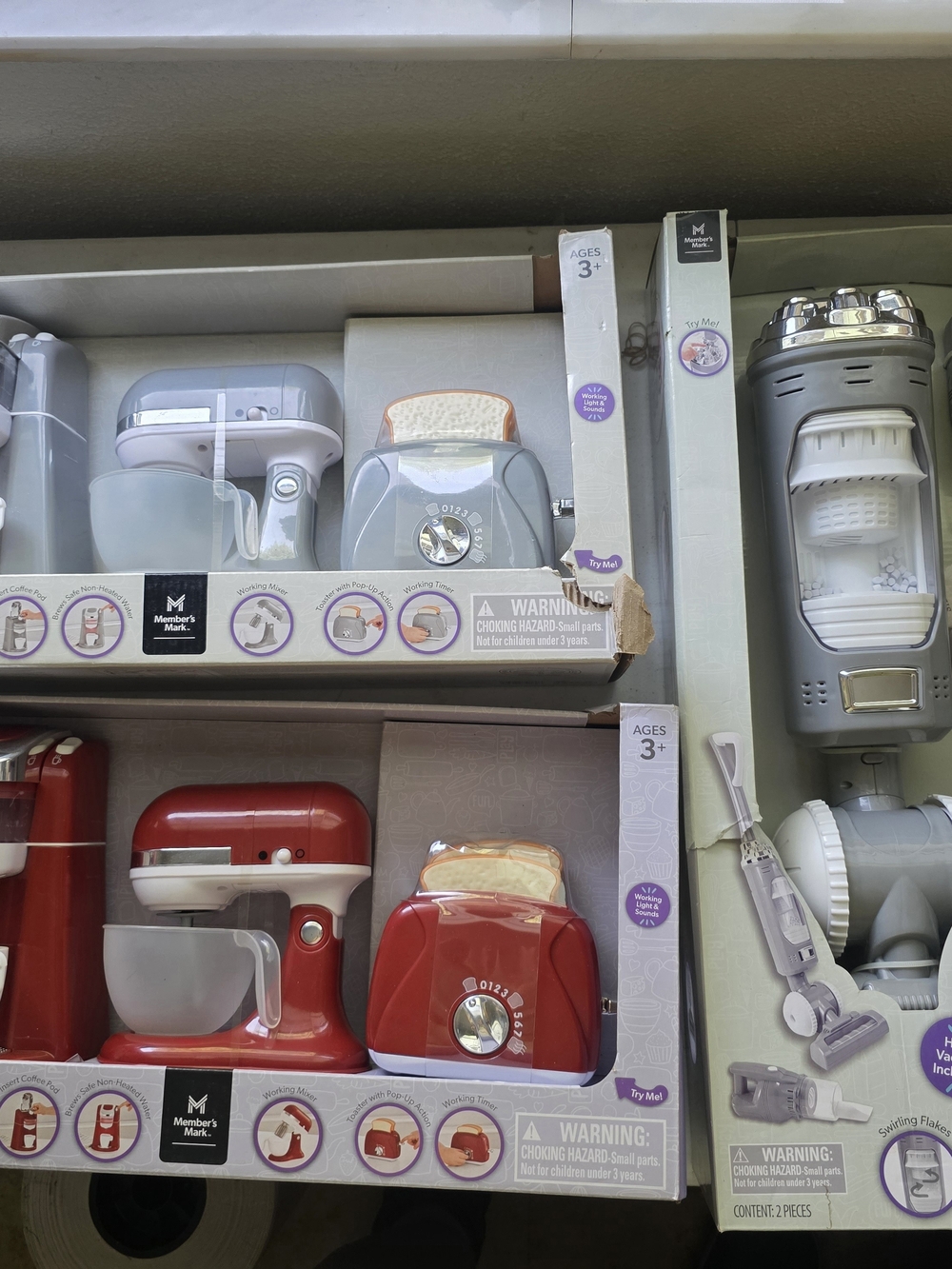Red Toy Mixer and Toaster Set - Play Kitchen Appliances